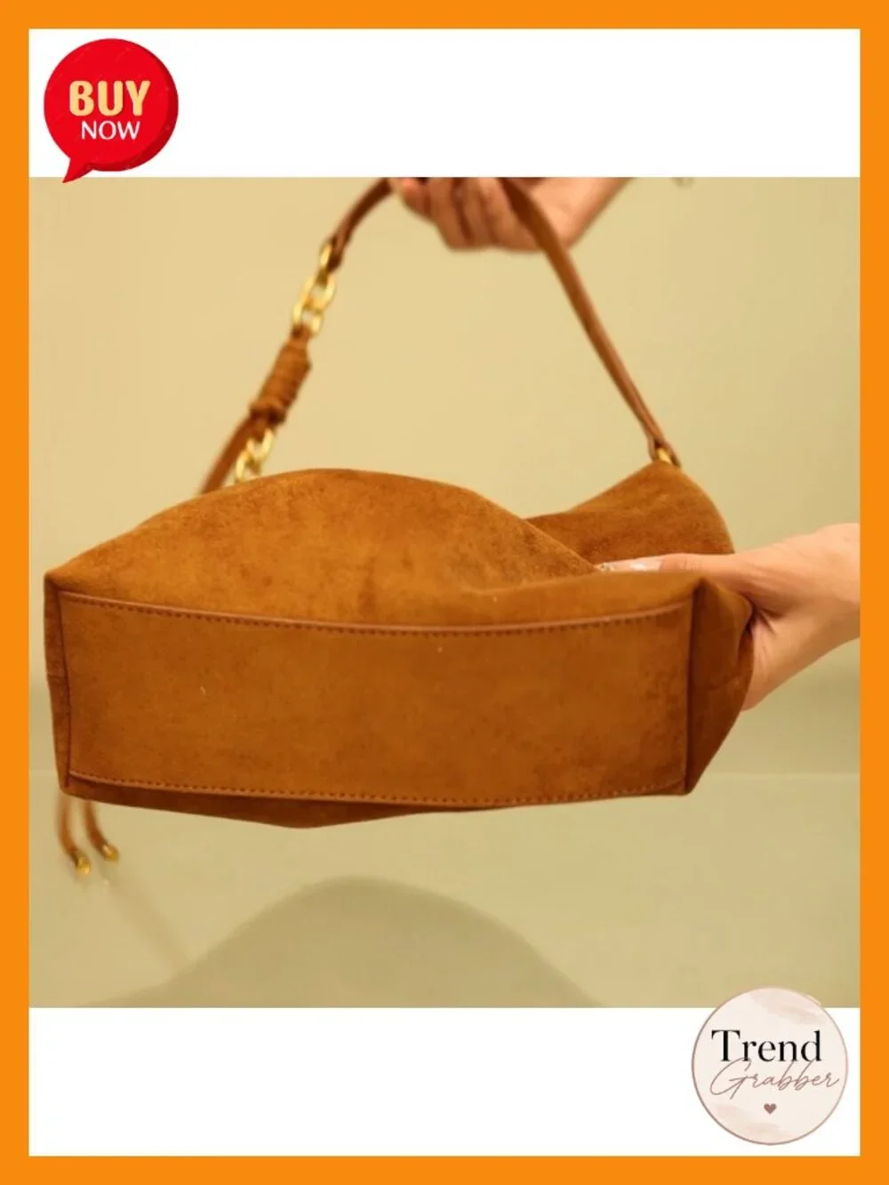 Faux Suede Hobo Crossbody Bag with Adjustable Strap